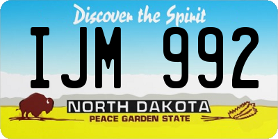ND license plate IJM992
