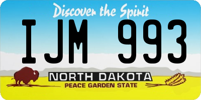 ND license plate IJM993