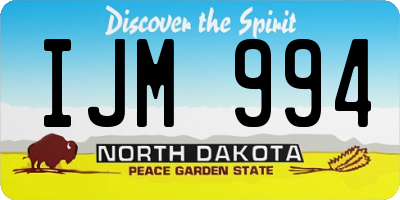ND license plate IJM994