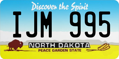 ND license plate IJM995