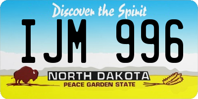ND license plate IJM996