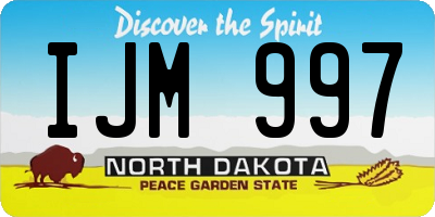 ND license plate IJM997