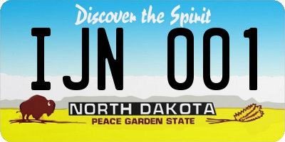 ND license plate IJN001