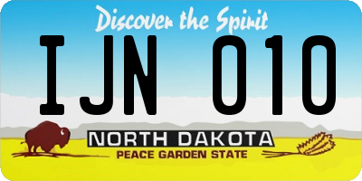 ND license plate IJN010