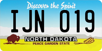 ND license plate IJN019