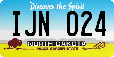 ND license plate IJN024