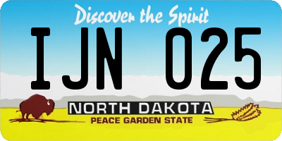 ND license plate IJN025