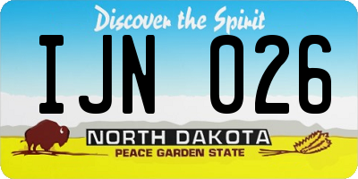 ND license plate IJN026