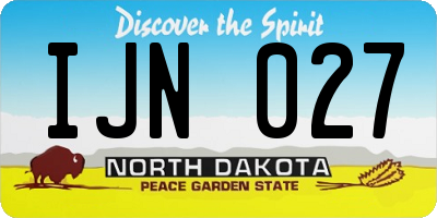 ND license plate IJN027