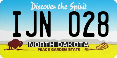 ND license plate IJN028
