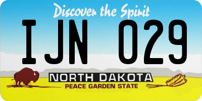 ND license plate IJN029