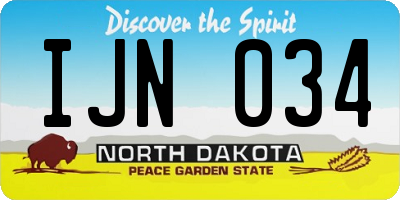ND license plate IJN034