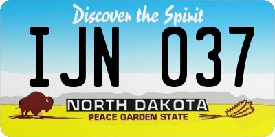 ND license plate IJN037