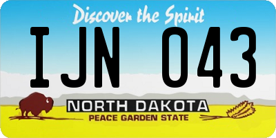 ND license plate IJN043