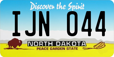 ND license plate IJN044