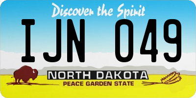 ND license plate IJN049