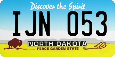 ND license plate IJN053