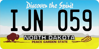 ND license plate IJN059