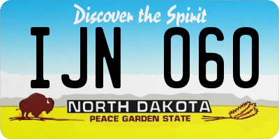 ND license plate IJN060