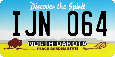 ND license plate IJN064