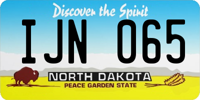 ND license plate IJN065