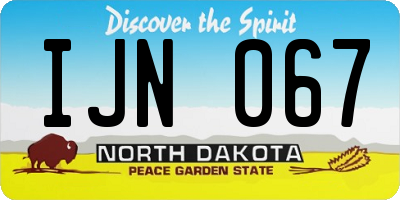 ND license plate IJN067