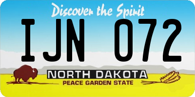 ND license plate IJN072