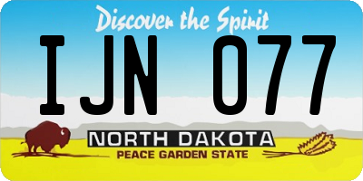 ND license plate IJN077