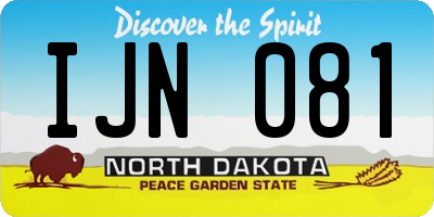 ND license plate IJN081