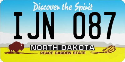 ND license plate IJN087