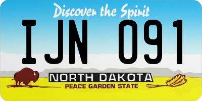 ND license plate IJN091