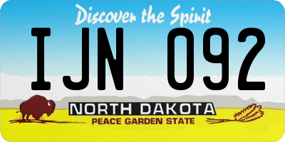 ND license plate IJN092