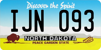 ND license plate IJN093