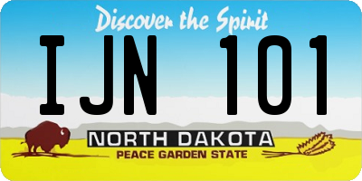 ND license plate IJN101