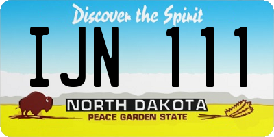 ND license plate IJN111
