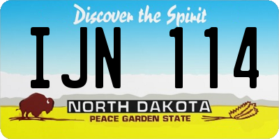ND license plate IJN114