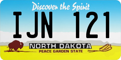 ND license plate IJN121
