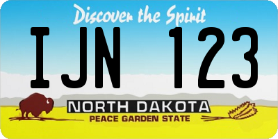 ND license plate IJN123