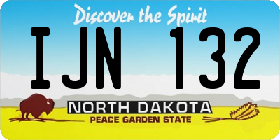ND license plate IJN132