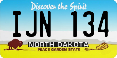 ND license plate IJN134