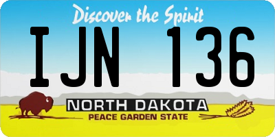 ND license plate IJN136
