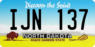 ND license plate IJN137
