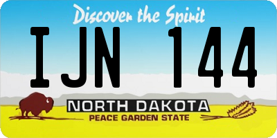 ND license plate IJN144