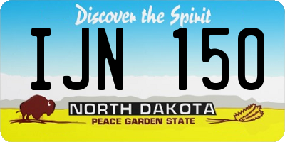ND license plate IJN150