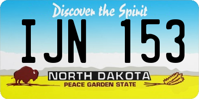 ND license plate IJN153