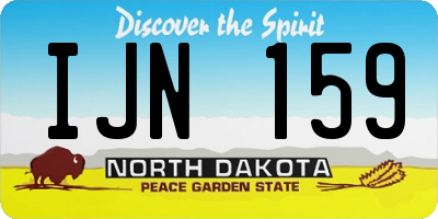 ND license plate IJN159