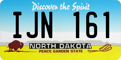 ND license plate IJN161