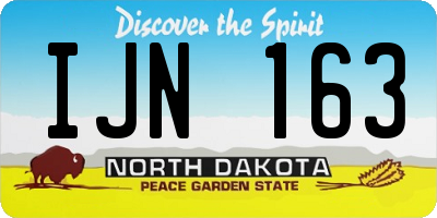 ND license plate IJN163