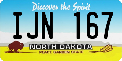 ND license plate IJN167