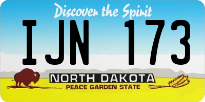 ND license plate IJN173